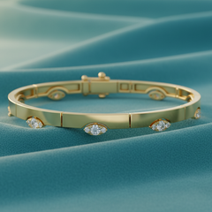 Linear Marquise Halo Structured Axis Brilliance