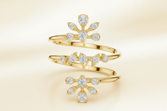 Botanical Tri-Layer Statement Flowers Diamond