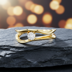 Fluid Motion Open-Shank One Stone Diamond