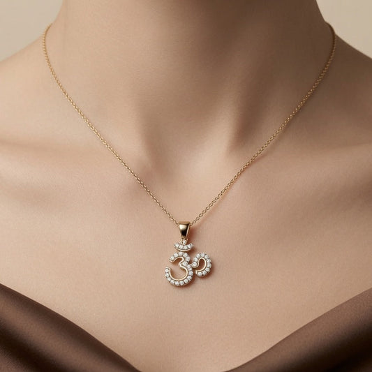 Om Locket with Diamond Accents Pendant