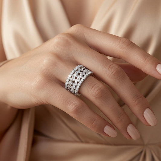 Luxurious Complex Pattern Intricate Micro Diamond Scatter