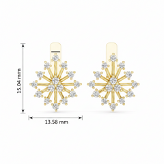 Icy Diamond Crystalline Radial Snowflake Celestial Symmetrical Geometric Winter