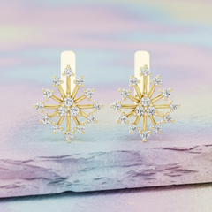 Icy Diamond Crystalline Radial Snowflake Celestial Symmetrical Geometric Winter