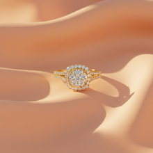 Load image into Gallery viewer, Double-Shank With Diamond Halo