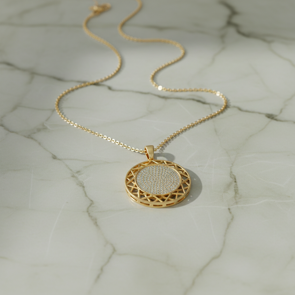 Textured Circle Full Surface Diamond Celestial