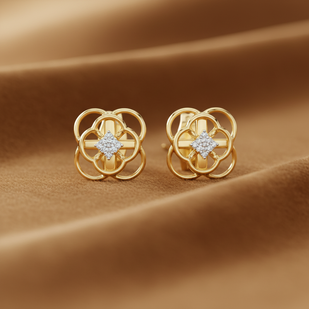 Geometric Four Leaf Diamond Opulence