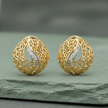Load image into Gallery viewer, Honeycomb Wave Open Work Gold and Diamond