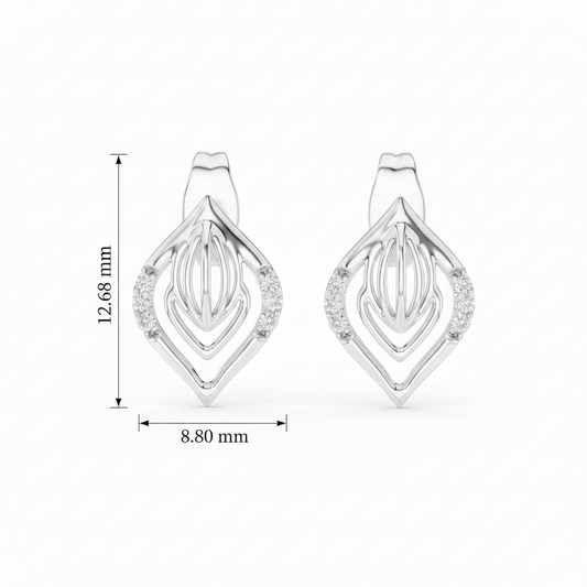 Organic Diamond Geometric Leaf Botanical Nature-Inspired Structured Flora