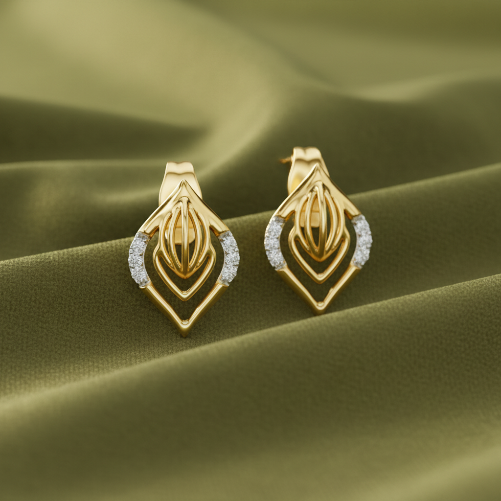 Organic Diamond Geometric Leaf Botanical Nature-Inspired Structured Flora