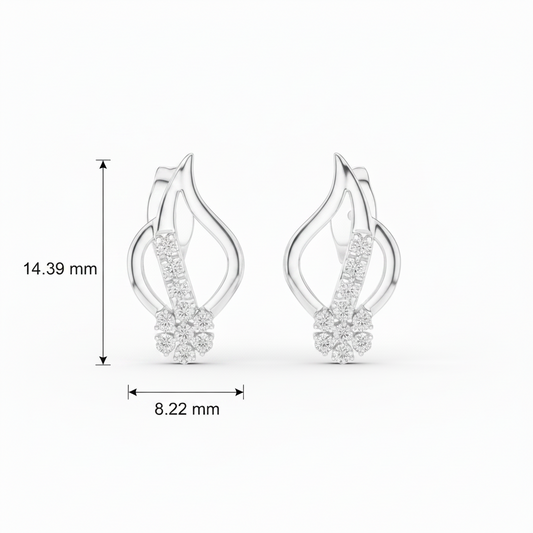 Flowing Diamond Arched Leaf Curved Botanical Organic Graceful Feminine Luxury