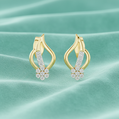 Flowing Diamond Arched Leaf Curved Botanical Organic Graceful Feminine Luxury