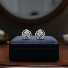 Geometric Interlocking Square Gold And Diamond