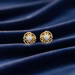 Geometric Interlocking Square Gold And Diamond