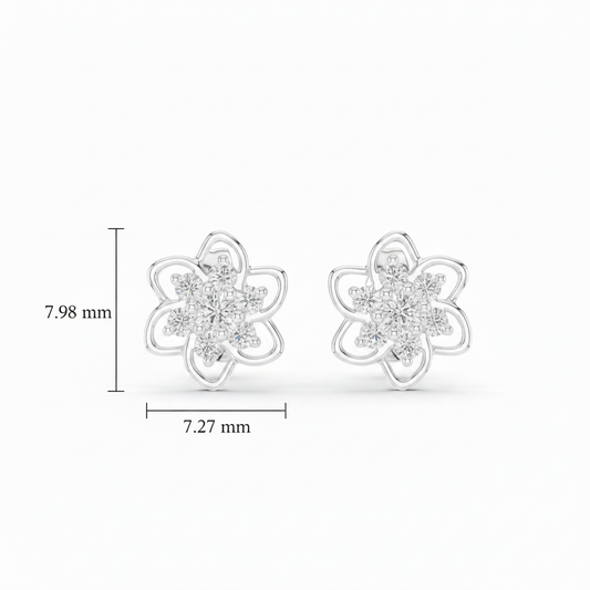 Floral Diamond Bloom Petal Open Airy Garden-Inspired Radiating Feminine Luxury