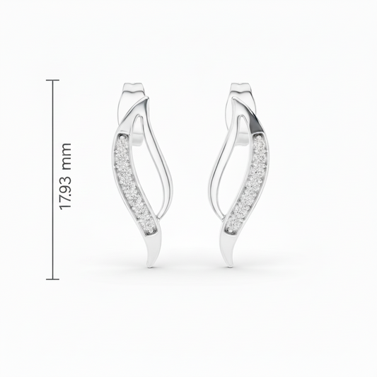 Elongated Diamond Leaf Veined Tapered Botanical Nature-Inspired