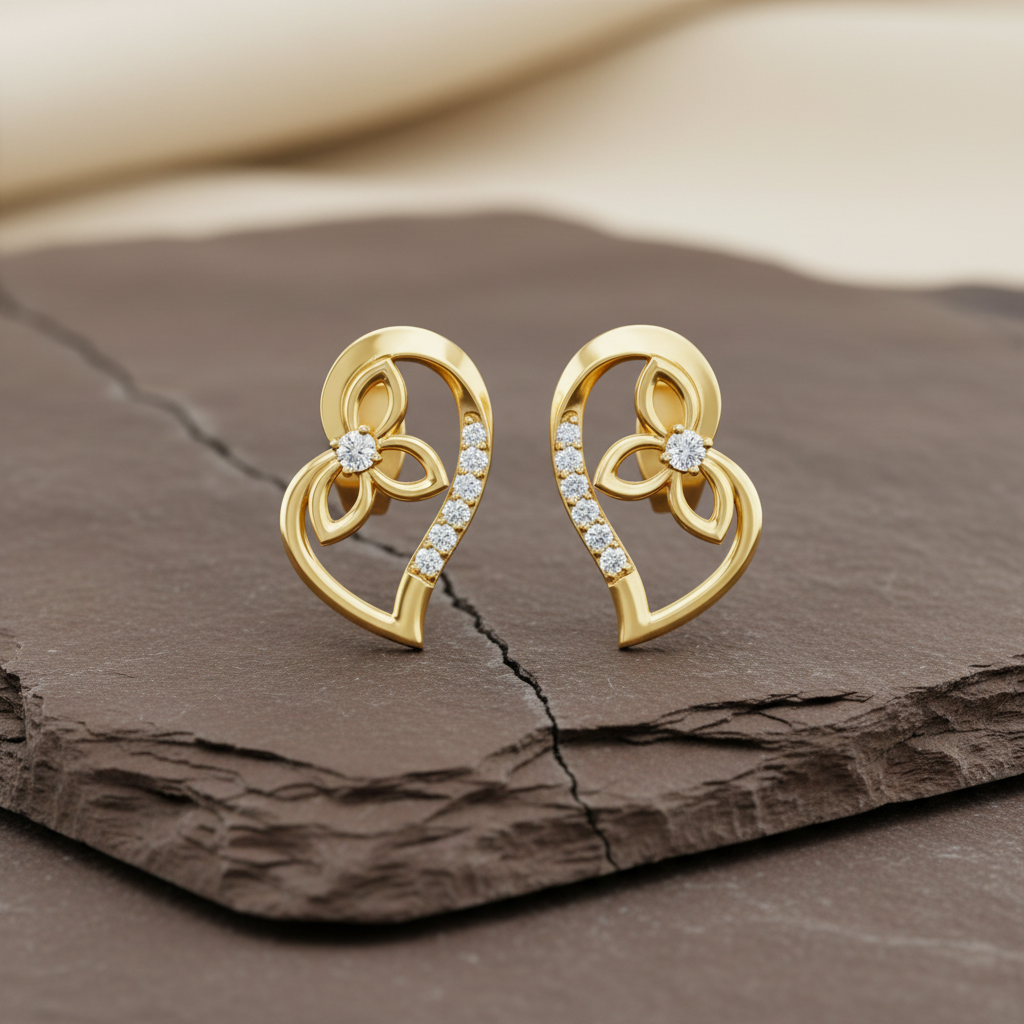 Open Heart Flower Diamond