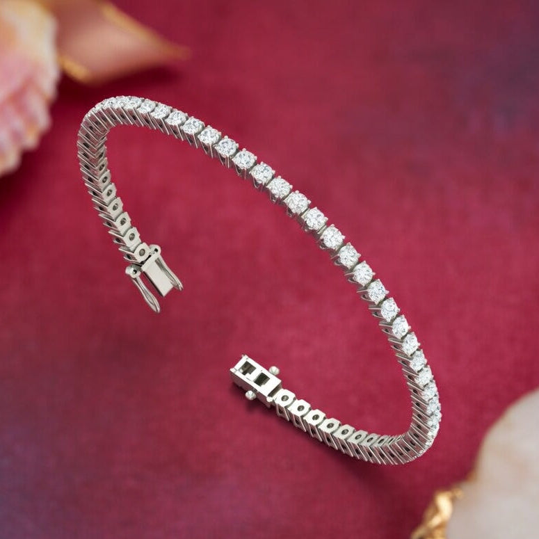 Prong-Set Diamond Line Tennis Bracelet