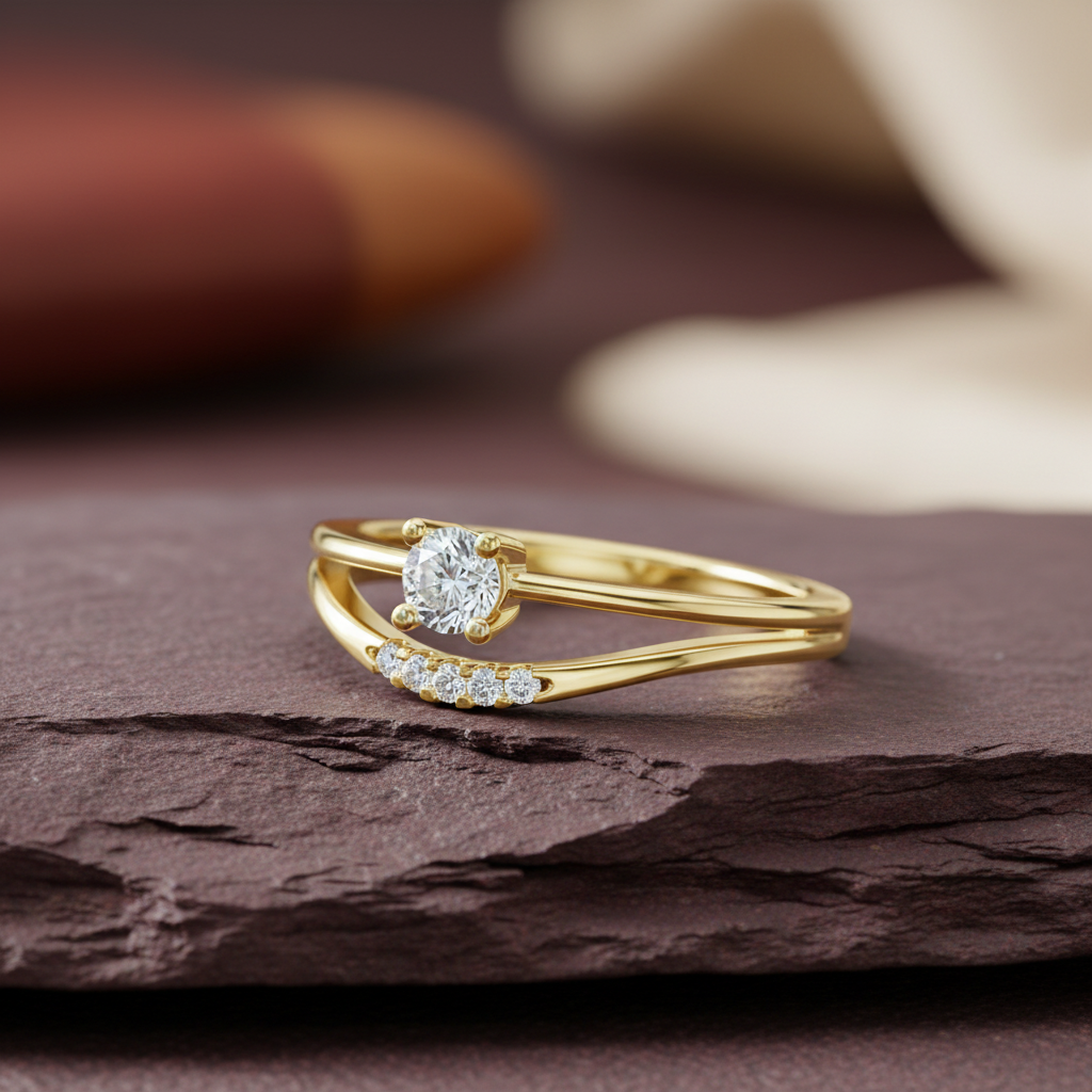 Split-Shank Natural Diamond