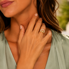 Load image into Gallery viewer, Crescent Half Heart Open Diamond Accent