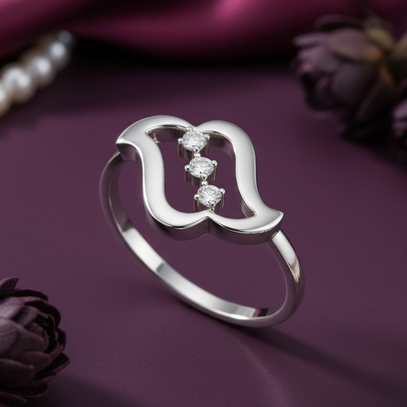 Geometric Shield Diamond Accent