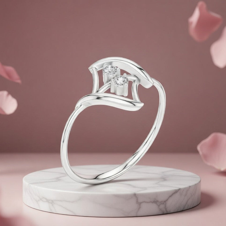 Three Angular Trio Diamond Accent