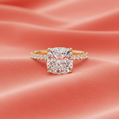 IGI cert. 2.50 ctw Cushion Cut Center Lab Grown