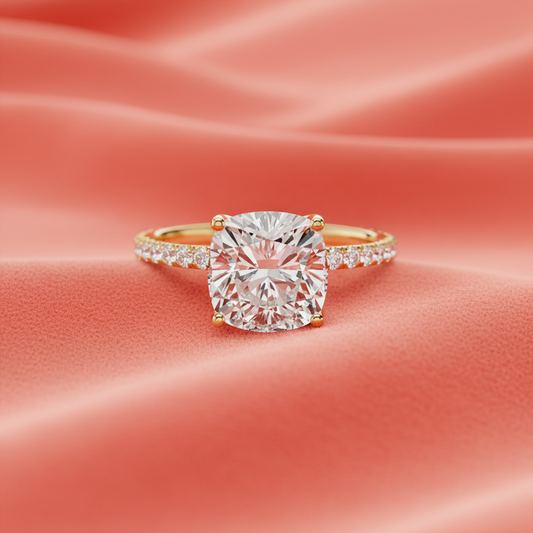 IGI cert. 2.50 ctw Cushion Cut Center Lab Grown Diamond