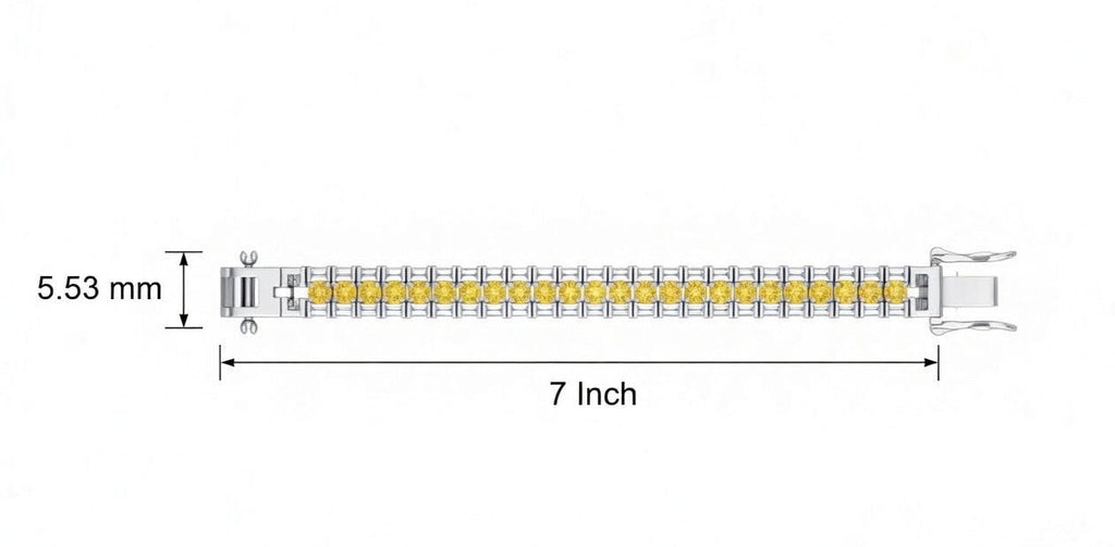 Double Row Yellow Sapphire and Diamond Tennis Bracelet