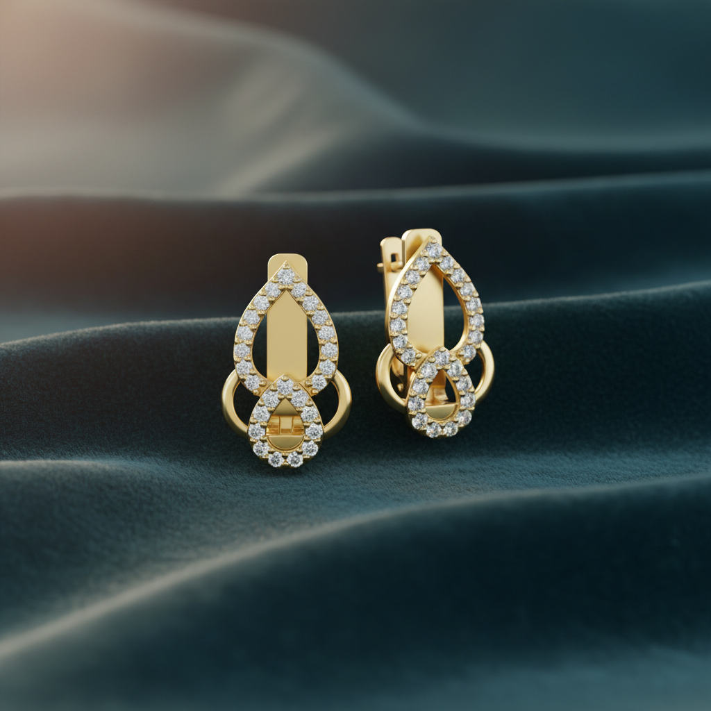 Mirrored Diamond Pear Teardrop Dual Romantic Elongated Graceful Feminine
