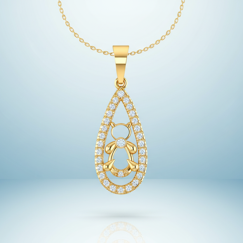 Everyday Elegance Diamond Teardrop Figure Pendant