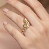Triple Flower Diamond Accent Band