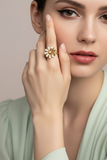 Flower Head Diamond Accent Fancy
