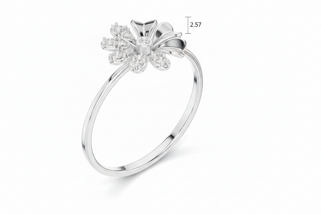 Flower Head Diamond Accent Fancy