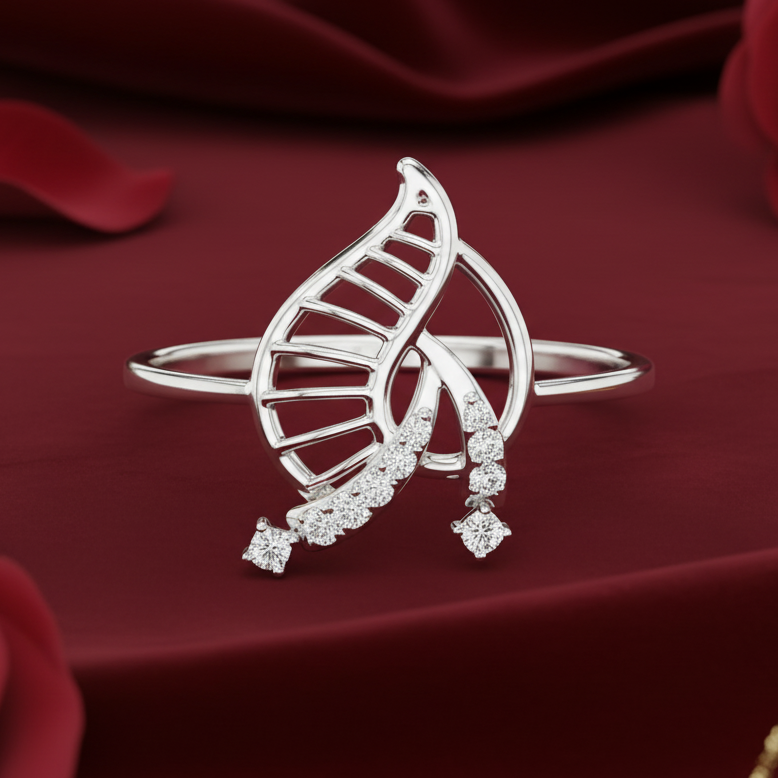 Sculpted Petal Diamond Accent