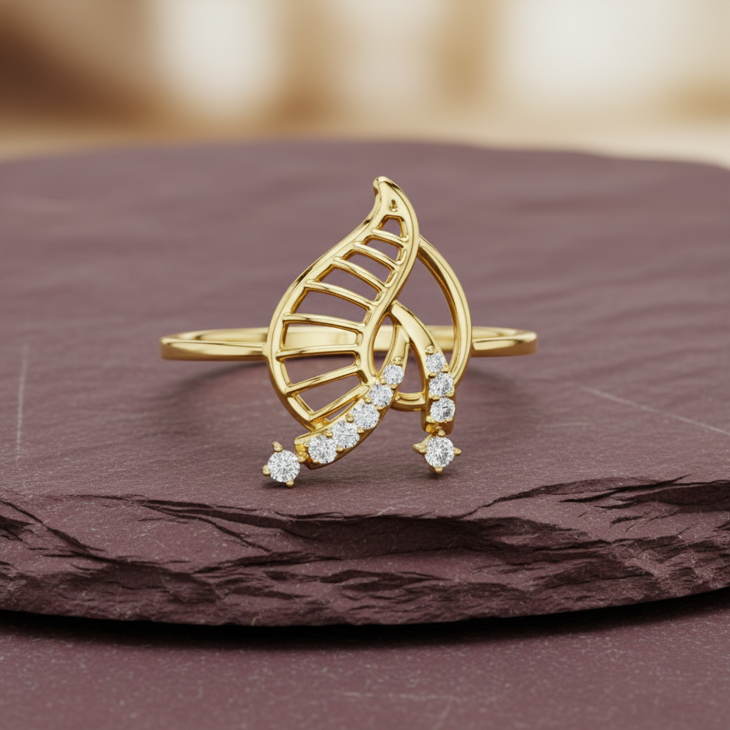 Sculpted Petal Diamond Accent
