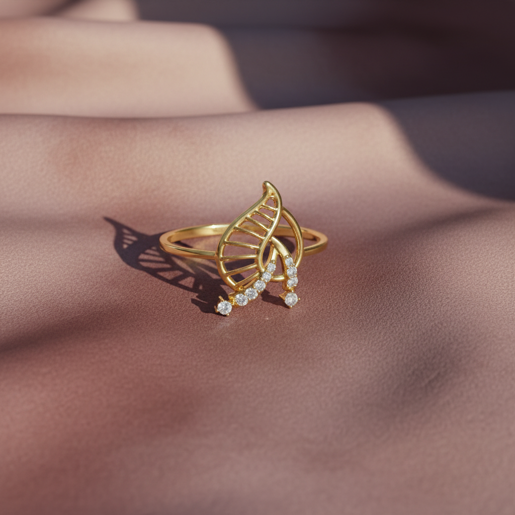 Sculpted Petal Diamond Accent