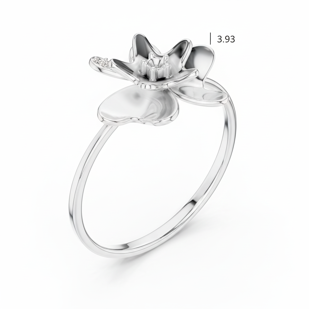 Soft Floral Teardrop Diamond Glow