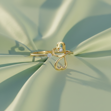 Load image into Gallery viewer, Twin Heart Side-by-Side Diamond Accent