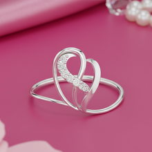 Load image into Gallery viewer, Ribbon Formed Heart Diamond Accent