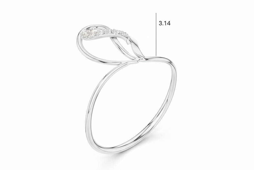 Ribbon Formed Heart Diamond Accent