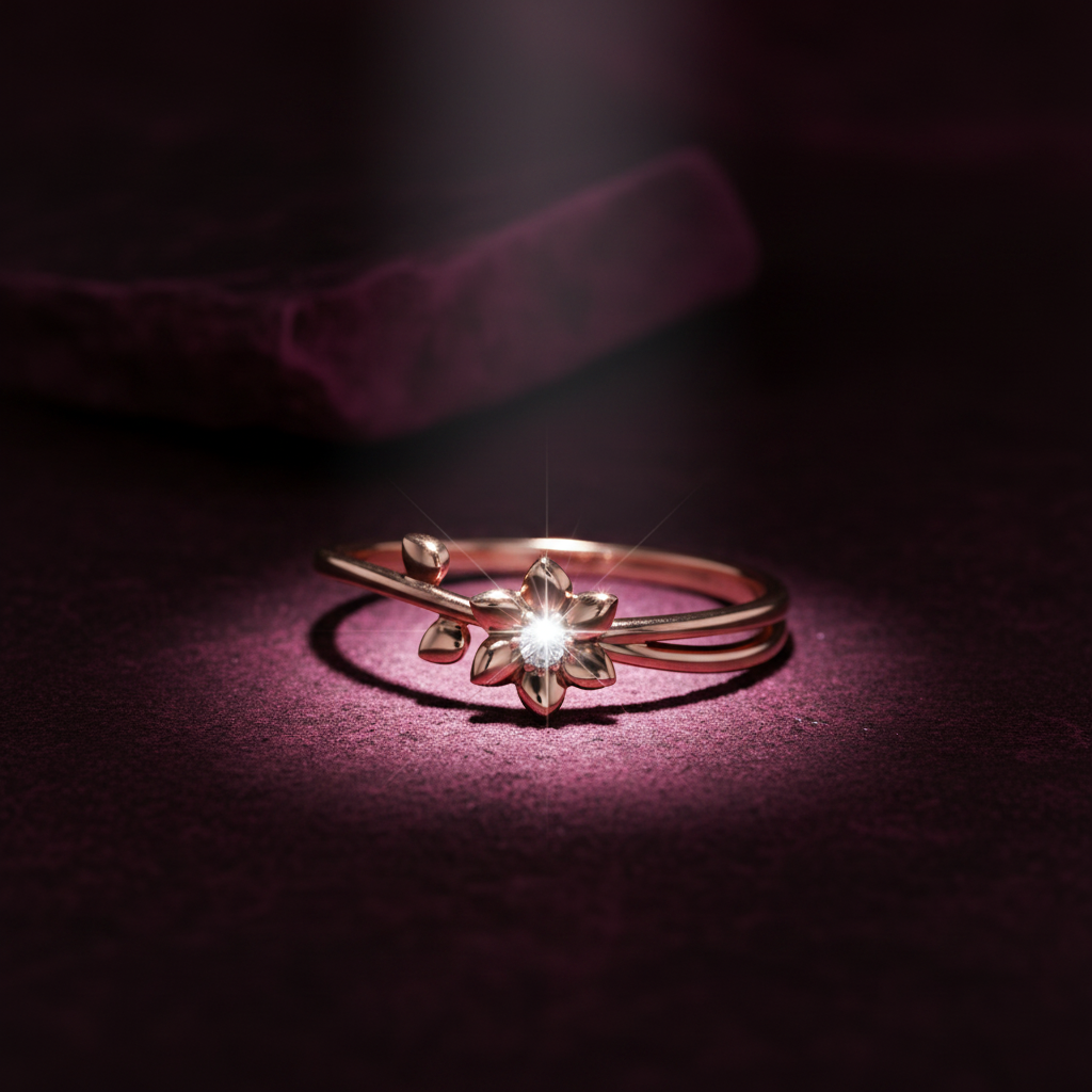 Organic Duo Leaf & Bloom Solitaire Diamond