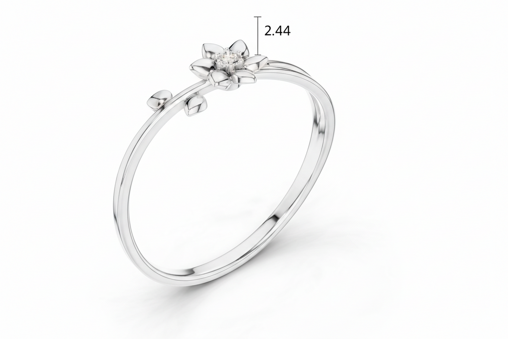Organic Duo Leaf & Bloom Solitaire Diamond