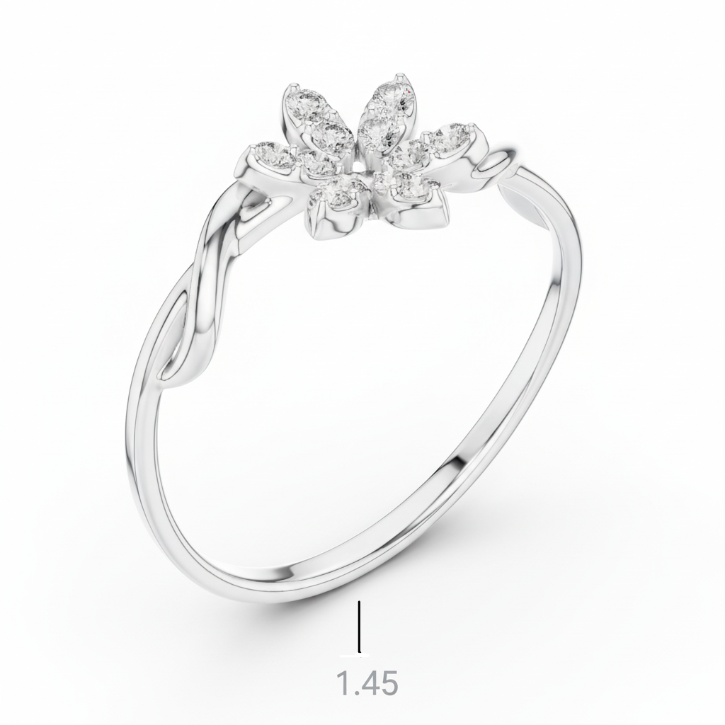 Opulent Bloom Full Floral Diamond Cluster