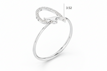 Load image into Gallery viewer, Crescent Half Heart Open Diamond Accent