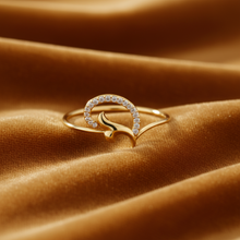 Load image into Gallery viewer, Crescent Half Heart Open Diamond Accent