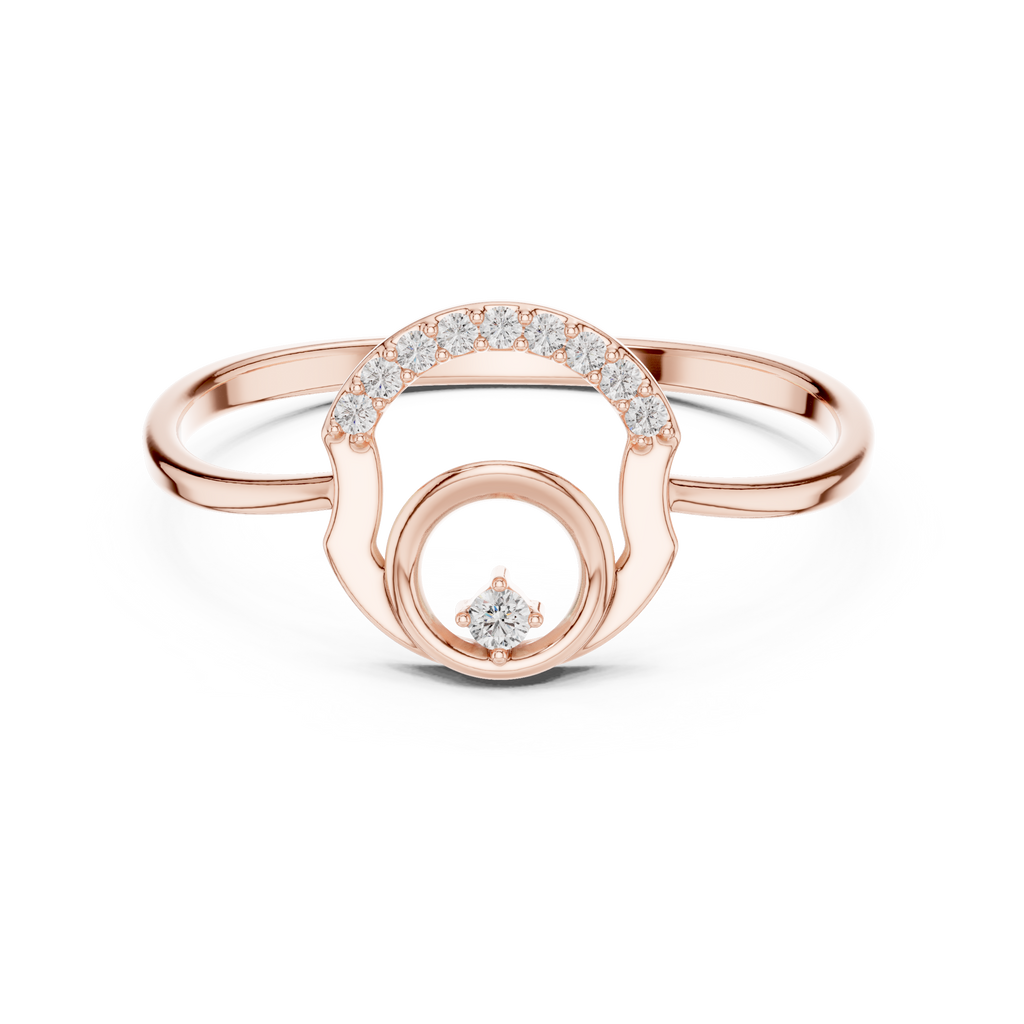 Modern Round Clean Circle Diamond Accent