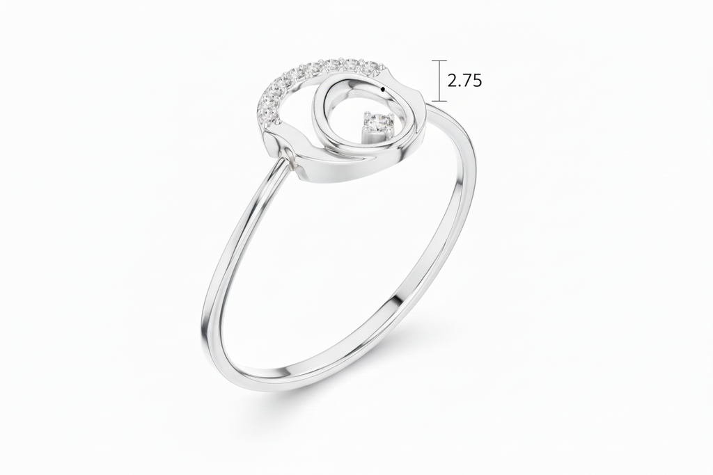 Modern Round Clean Circle Diamond Accent