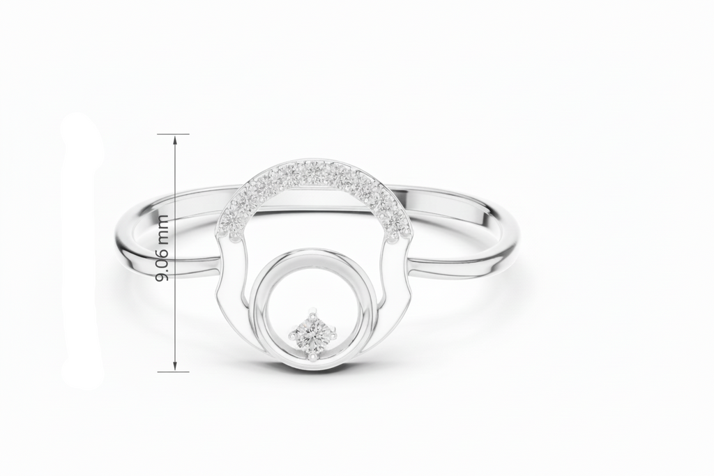 Modern Round Clean Circle Diamond Accent