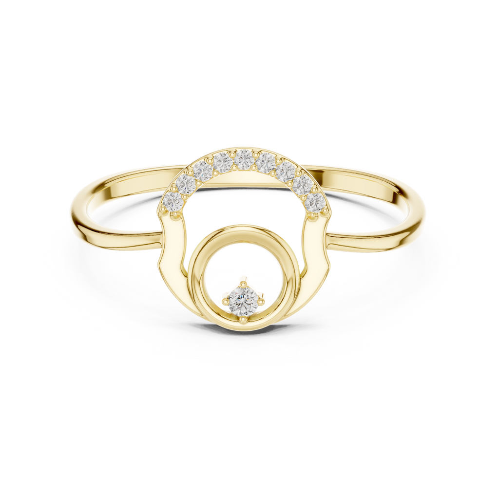 Modern Round Clean Circle Diamond Accent