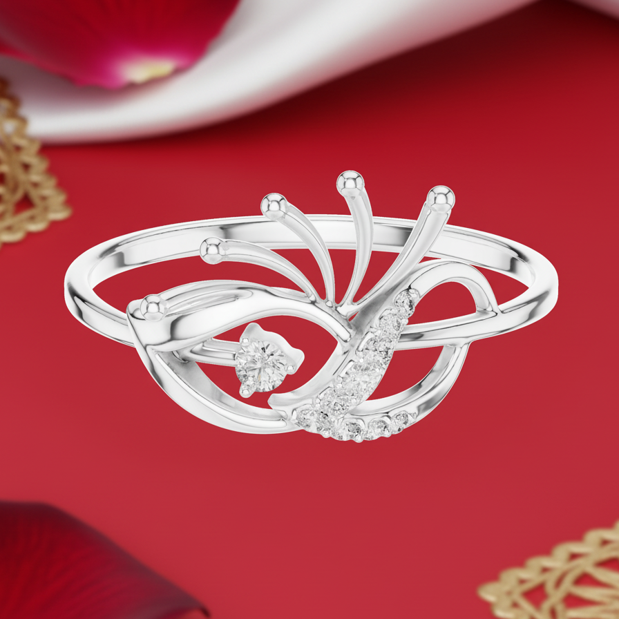 Swirling Ornate Petal Spiral Floral Diamond